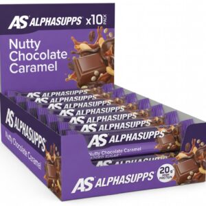 Barritas energéticas de chocolate, caramelo y nueces de Alphasupps